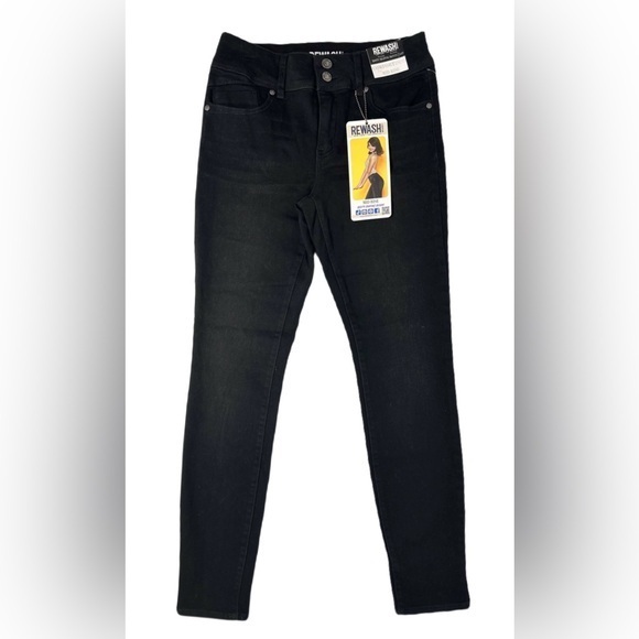 DRAFT REWASH Mid-Rise Booty-Shaping Skinny Jeans - Picture 1 of 3